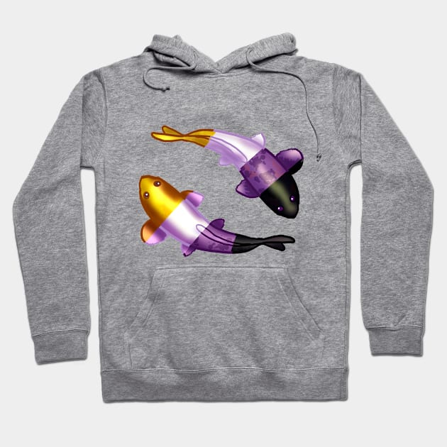 Nonbinary LGBTQ Koi Fish Hoodie by YouAreValid